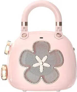 Candy Mini Bluetooth Speaker with Mighty Sound, Retro Stylish Design, Adorable for Home, Room, Desk Decoration Minors, Women-Light Pink