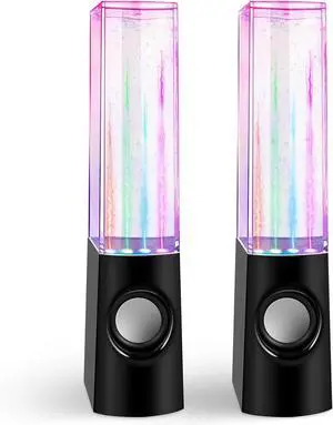 Colorful LED Water Speaker with Dancing Fountain Light Show Sound for PC, MP3 Player, Laptops, Smartphone Black