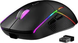 Wireless Gaming Mouse, 24000 DPI, Tri-Mode 2.4G/USB-C/Bluetooth 5.3 Gaming Mouse Wireless, RGB Programmable Mouse Gamer, 75Hrs Battery Life, Rechargeable Gaming Mice for PC, Mac, PS5, Xbox - Black