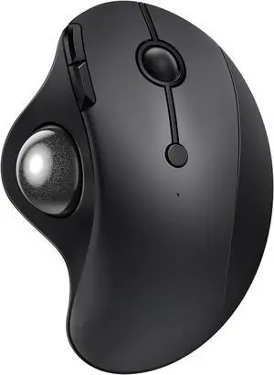 Wireless Trackball Mouse Ergonomic - Bluetooth Rollerball Mouse Rechargeable, Multi Devices Connection Thumb Control Mice Compatible for Mac/Android/Windows Computers - Black