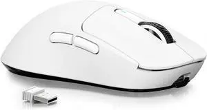 X3 Wireless Gaming Mouse, 49g Ergonomic Computer Mouse, Triple Modes PAW3395 26K DPI Optical Sensor, 200h Battery Life, Programmable Buttons, Gaming Accessories for PC/Laptop/Mac (White)