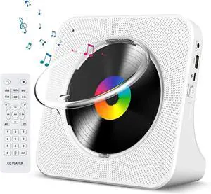 CD Player Portable Bluetooth Desktop CD Player for Home with Timer Built-in HiFi Speakers with LCD Screen Display Boombox FM Radio USB Type-c