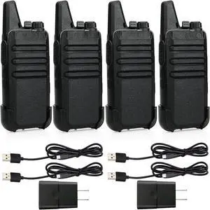 RT22 Two Way Radio Long Range Rechargeable,Portable 2 Way Radio, USB-C Charging, Handsfree Walkie Talkies for Adults Cruise Hiking Camping(4 Pack)