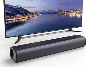Sound Bar for Smart TV, Soundbar for TV with Bass Reflector and Easy Set up, Home Audio Surround Sound System for TV PC Projector, Wall Mountable