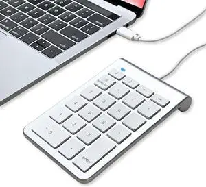 USB C Wired Number Pad for Mac - 10 Key USB Keypad, Type C Numeric pad, Number Keypad for Keyboard and Number Pad for Laptop, MacBook Pro/Air, iMac, and PC - 5ft Cable Numpad - Silver Keypads
