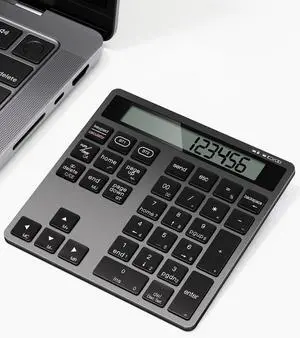 Number Pad for Laptop - Rechargeable Wireless Number Keypad 34 Keys with Dual Bluetooth, 2 in 1 Numeric Keypad Calculator with Display - Portable Slim Numpad for Windows, Mac, iMac, PC, Tablet