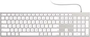 All-Aluminum Wired Keyboard for Apple Mac OS,Plug-n-Play Cable Connection in USB-A+C Port,Full Size USB Keyboard with Numeric Keypad for iMac/Mac mini or MacBook Pro/Air Laptop