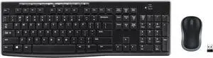 Wireless Keyboard and Mouse Combo for Windows, 2.4 GHz, 8 Multimedia Keys, PC, Laptop, Wireless Keyboard Compact Mouse Combo - Black