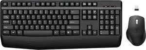 Wireless Keyboard and Mouse Combo, 2.4G Full-Sized Ergonomic Computer Keyboard with Wrist Rest and 3 Level DPI Adjustable Wireless Mouse for Windows, Mac OS Desktop/Laptop/PC (Dark Gray)
