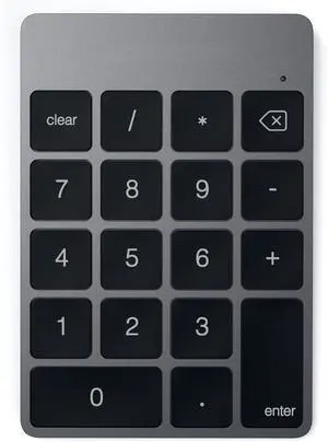 Slim Aluminum Bluetooth Keypad, Wireless Number Pad with 18 Keys, Micro USB Rechargeable Numpad, External Number Pad for MacBook Air/Pro M4, iPad Air/Pro M4/M3, iMac, PC - Space Gray