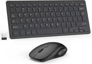 Wireless Keyboard and Mouse Combo, Mini Cordless Computer Keyboard and Mouse Set 2.4GHz, Silent Adjustable 1600 DPI, Quiet Click, Lag-Free for Computer, Laptop, PC, Windows, Mac, Chrome OS