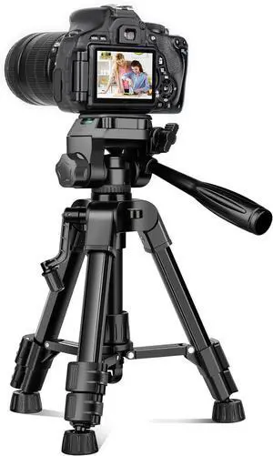 Mini Tripod for Camera, 25" Tabletop Camera Tripod, Portable Travel Tripod w/Phone & Tablet Holder, Lightweight Aluminum Tripods for DSLR Phone