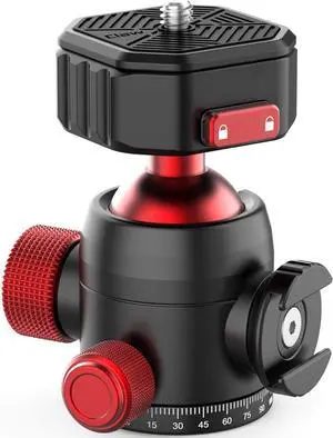 Ball Head with Claw Super Quick Release Design, Professional Metal 360° Rotating Panoramic Ball Head with Cold Shoe, Up 44.1lbs Load, for Tripod,Monopod,Slider,DSLR Camera (U-100)
