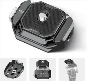 F38 Multi-Hole Camera Quick Release Plate Kit, w 1/4" to 3/8" Screw Thread, Quick Release System QR Plate Camera Tripod Mount Adapter for Sony Canon Monopod DSLR Stabilizer Slider DJI