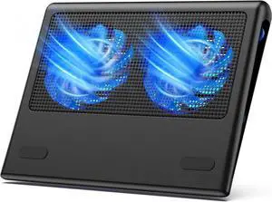 Laptop Cooling Pad, 12"-15.6" Laptop Cooler, Gaming Laptop Cooling Stand, Wind Speed Adjustable, 2 USB Powered Laptop Fan Cooling Pad for Laptop Within 16 Inch (Blue)