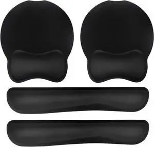 Premium Keyboard Wrist Rest and Mouse Pad Wrist Support, Ergonomic Memory Foam Set for Office, Laptop, Mac, Computer and Gaming, Comfortable Typing &Wrist Pain Relief (2 Pack)