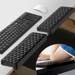 L-Shaped Desk Elbow Pad for Desk 2 Pack, Soft Memory Foam Elbow Support Padding with Non-Slip Base, Easy Typing Pain Relief Comfort for Office Work Gaming Black