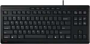 Stream Keyboard TKL Wired USB TenKeyLess Compact Version without Number Pad. Silent Keystroke. Ideal for Office and Industrial Use.