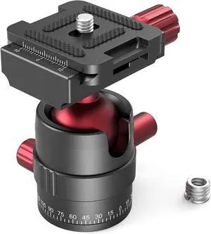 Tripod Ball Head 360 Degree Rotating Panoramic Ballhead with 1/4 inch Quick Shoe Plate, Max Load up to 5 kg/ 11lb, for Tripod Monopod Slider DSLR Camera Camcorder - 3034