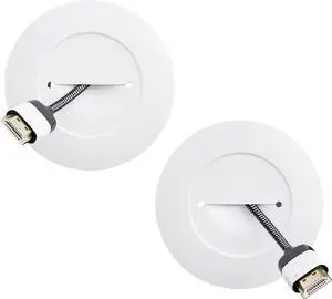 TV Cord Hider for Wall Mounted TV - White Cable Management Kit Hides TV Wires Behind The Wall- Includes 2 Pass Throughs, Locking Brackets, and Hole Saw Drill Attachment for Easy Install