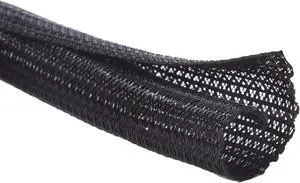 25ft - 1 inch Cord Protector Wire Loom Tubing Cable Sleeve Split Sleeving For USB Cable Power Cord Audio Video Cable  Protect Cat From Chewing Cords - Black