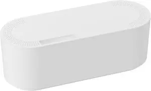 Cable Management Box, Power Strip Holder, Floor Outlet Hider, Desk Cord Organizer, Cover TV Wires, 12.75" (L) x 5" (W) x 4.5" (H), for use with Power Strips up to 10.5in Length - Small, White