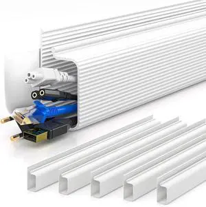 94.2 in Cable Management Under Desk,Easy Install Adhesive Mount Cord Hider,Cord Organizer,Wire Management,Wire Hider for Office Organization,Child & Pet Proof,White