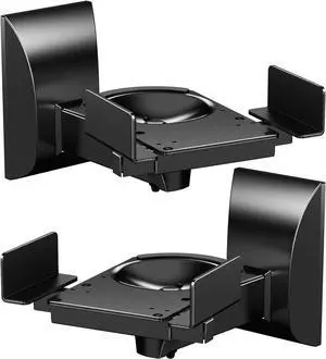 Speaker Wall Mounts, Dual Side Clamping Bookshelf Mounting Bracket for Large Surrounding Sound Speakers, Hold up to 55 lbs. (SWM201), 1 Pair, Black