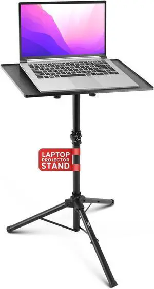 Universal Projector Stand  Adjustable Tripod for Laptop, DJ Gear, Projectors  Heavy-Duty, Portable  Height Adjustable 28" to 46"  Ideal for Stage, Studio, Office, Events