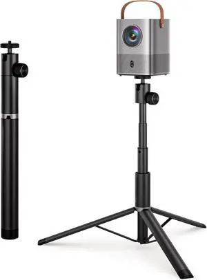 Portable Projector Stand for Outside, 32" Adjustable Projector Stand Tripod for Home & Outdoor Movie Night, with 1/4" Screw Adapter, 360 ° Rotation Ball Head