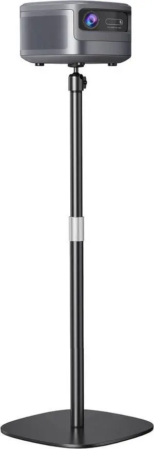 Projector Stand Floor Projector Mount Stand 1/4 Screw with Heavy Base, Adjustable Height 33"-50",Arbitrary Angle Adjustment, for Living Room, Courtyard, Bedroom