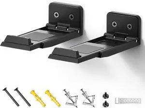 Soundbar Wall Mount Bracket for Samsung, LG, Sony, JBL, Vizio, Sonos and More, Depth Adjustable 3.5-6.1, Soundbar Shelf Under TV, Black