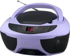 CD-475PL Portable Sport Stereo Boombox CD Player with AM/FM Radio and Aux Line-in & Headphone Jack (Lavender Purple)