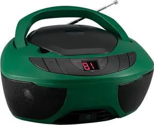 CD-475GR Portable Sport Stereo Boombox CD Player with AM/FM Radio and Aux Line-in & Headphone Jack (Green)