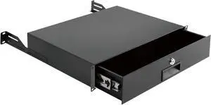 2U Rack Drawer,Rack Mount Drawer for 19in Network Equipment/Server/AV Rack or Cabinet Enclosure,Sliding and Lockable Server Rack Drawer - Load-Bearing 44lb (20kg),with Cable Management Holes