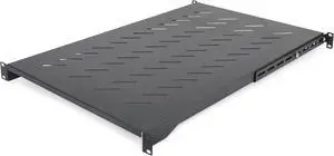 1U 4-Post Server Rack Shelf, Vented, Adjustable Mounting Depth (28-34.4in/71.1-87.3cm), 150lb (68kg) Capacity