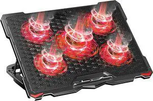 Laptop Cooling Pad for 17.3" Notebook, Red 5 Fans