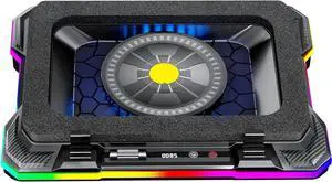 Gaming Turbofan Laptop Cooling Pad with 10°C-35°C Temperature Drop, Full Sealed Foam Stand for 14-19 inch Laptops