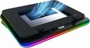 Turbofrost - Gaming Laptop Cooling Pad - 4 Powerful Turbo Fans - 4 x 4000 RPM, Laptop Cooler 2 Power Modes USB-C/DC, Dynamic RGB, 4-Ports USB, Sealed Foam for Fast Cooling for Laptops up to 17in