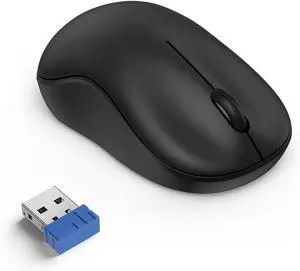 Small Wireless Mouse - 2.4G Ergonomic Portable, Cordless Laptop Mouse for PC, Mac - Black
