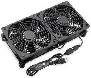 Dual 120mm 5V USB Fans, 102CFM Big Airflow Fan Cooling for Router TV Box Micro Computer and Other Electronics