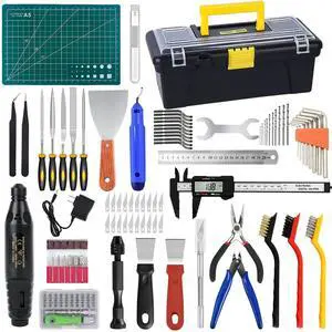 135 PCS 3D Printer Tools & Accessories Kit,3D Printing Tool Set with Tool Box,3D Printer Accessory Including Nozzle Cleaning Kit,Electric Polishing Machine,Deburring Tool,Sanding Pens,Deburring Kit