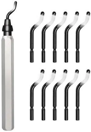 Abourt 11-Blade Deburring Tool for 3D Printing, Premium High-Speed Steel Blades for Smooth Edge Finishing - Ideal for HVAC, Metal & Resin & Professional Conduit Reaming, 3D Printer Accessories