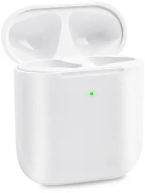 Abourt Wireless Charging Case Compatible with Airpods 2nd Generation, Replacement 1st Gen Charger Case Only with Bluetooth Pairing Sync Button No Earbuds Off-White
