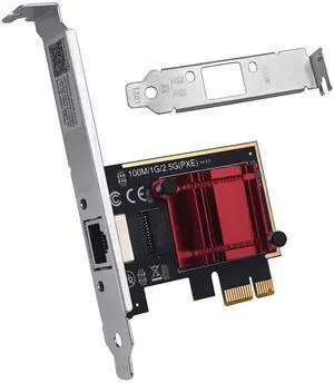 C&N 2.5Gbps PCIe Ethernet Network Card with RTL8125B RJ45 LAN Adapter - Multi-Gigabit NIC, PXE Boot, Plug & Play Compatibility for Windows/Linux/macOS, Supports 2500/1000/100Mbps Speeds