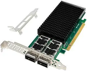 C&N Dual-QSFP28+ 100G Ethernet Network Adapter,Compare to Intel E810-CQDA2, with Intel E810-CAM2 Chip,PCIe 4.0 x16 Ethernet NIC LAN Adapter Support Windows/Server/Linux/VMware