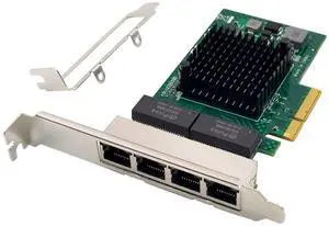 C&N Quad-Port PCIe Gigabit Ethernet Server Adapter with NetXtreme® BCM5719 Chipset PCI Express 1000M Network LAN Card for Windows Server Linux Ubuntu VMware (BCM5719-4P)