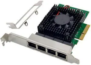 C&N Quad-port 2.5 GbE Network Adapter PCIe 3.1 with Intel I225-V 2500/1000/100Mbps 4-Port PCI Express Gigabit Ethernet NIC Card RJ45 LAN Controller for Windows 10/11 with Low Profile Bracket