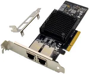 C&N Dual-Port 10G PCIe X8 Network Adapter Card with Intel-X550AT 10GBASE-T & NBASE-T PCI Express Network Interface Adapter 10/5/2.5/1GbE Multi Gigabit Ethernet 5 Speed NIC LAN Card(ST7280-X550AT2)