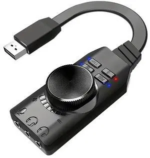 C&N USB Sound Card Virtual 7.1 Surround Sound USB External Sound Card Adapter with PUBG Sound Effects For PC/PS4/PS5/Mac/Gaming Headset,Plug and Play